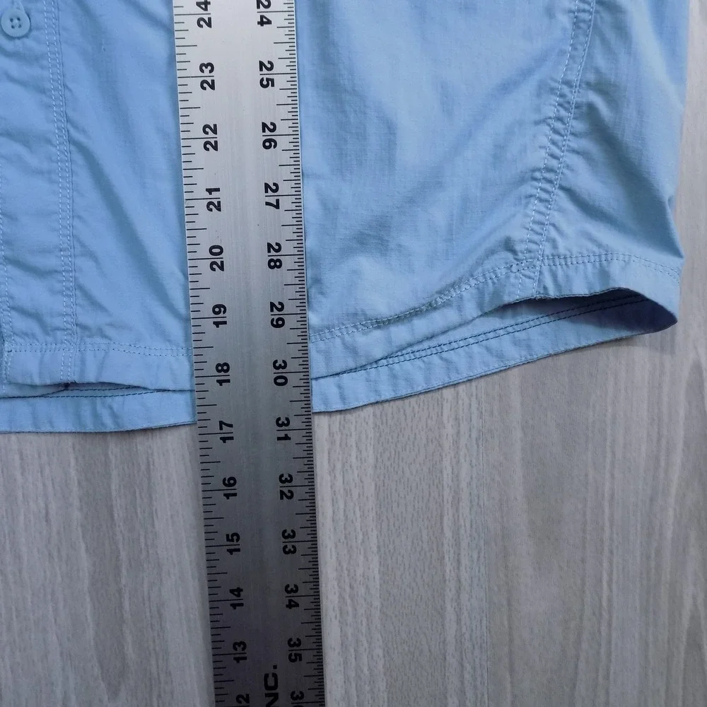 The North Face Mens Blue Ripstop Long Sleeve Hiking Fishing Shirt Size M